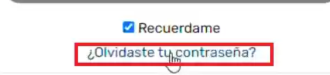 Clic en olvidaste contraseña