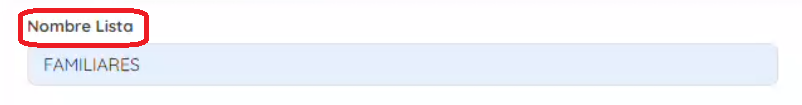 Nombre de la lista.