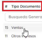 Columna de tipo de documento