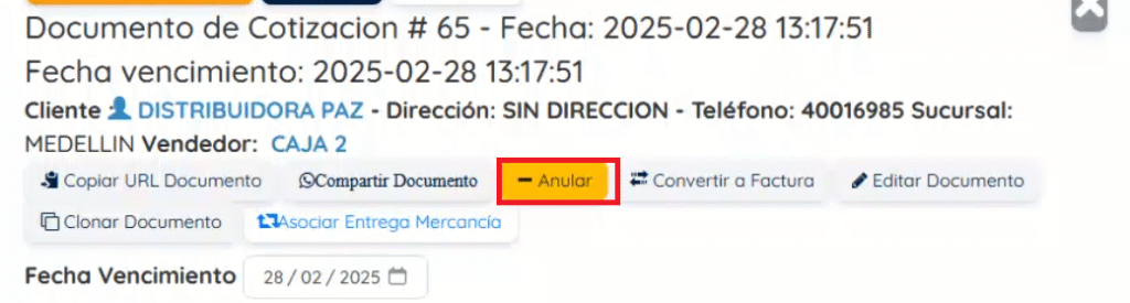 Botón de anular 