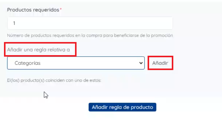 campo para añadir categorías o productos 