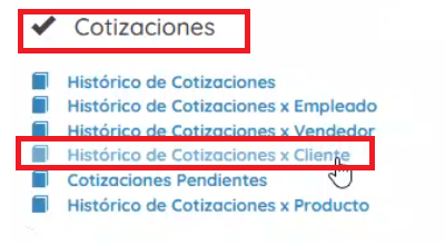 Sección cotizaciones 