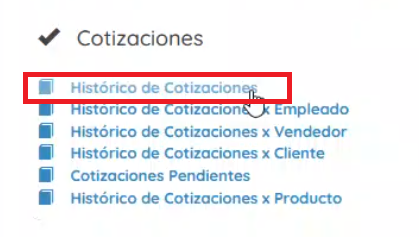 Sección de cotizaciones