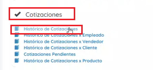 Sección de cotizaciones 