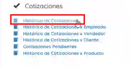 Sección de cotizaciones