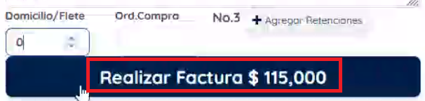 Botón de realizar factura