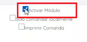 Opción para activar el módulo 