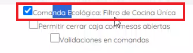 Opción para activar comandas