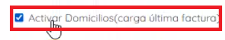 Opción para activar domicilios