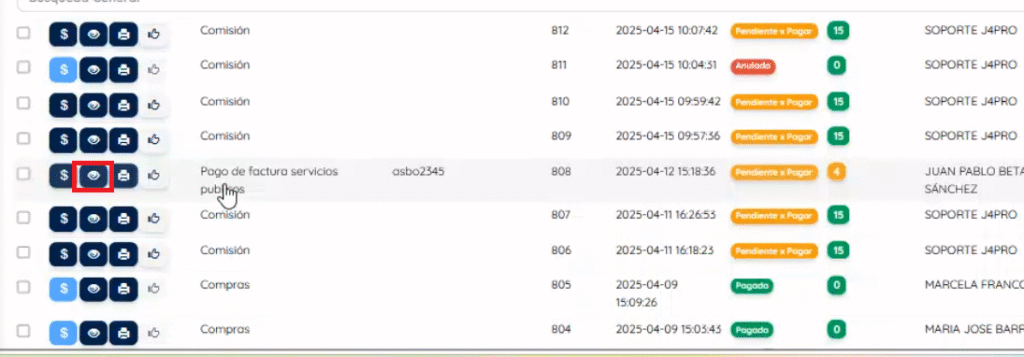 Imagen para ver compras y gastos 