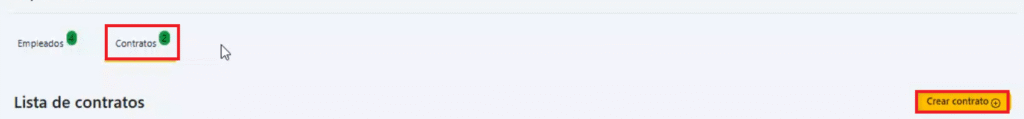 Botones de crear contrato 