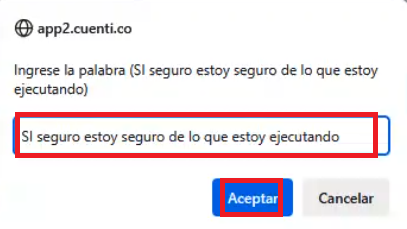 Campo para escribir que aceptamos