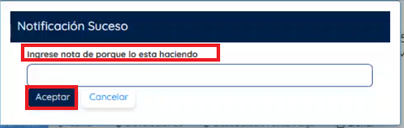 Campo para diligenciar observación adicional